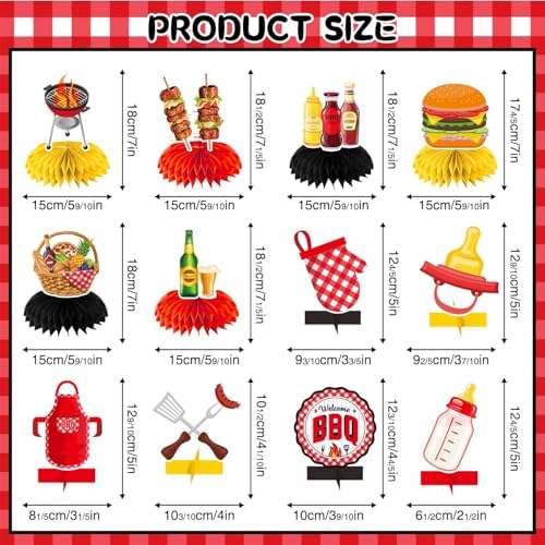 BBQ Party Decorations 12 Pcs Centerpieces