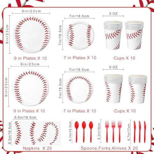 140 PCS Baseball Birthday Party Decorations Set