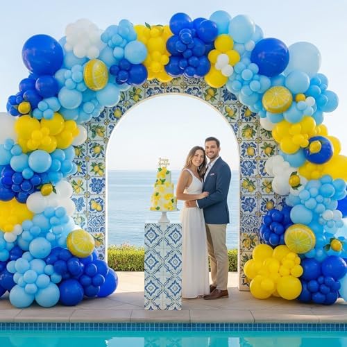 Lemon Foil Balloon Garland Arch Kit 136 Pcs