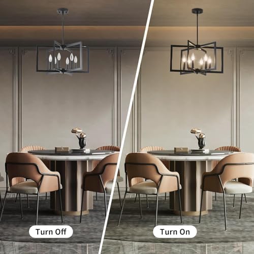 Black Chandelier Dining Room Modern Industrial Metal Lighting Fixture