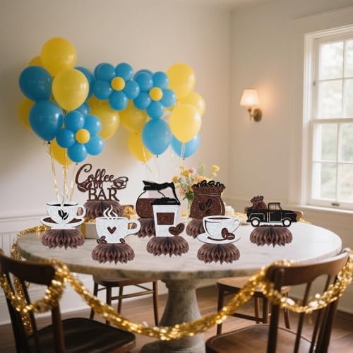 BOMXOI 8 Pcs Coffee Bar Honeycomb Centerpieces