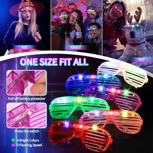 JOJUJB 290PCS Glow in the Dark Party Supplies for Kids and Adults