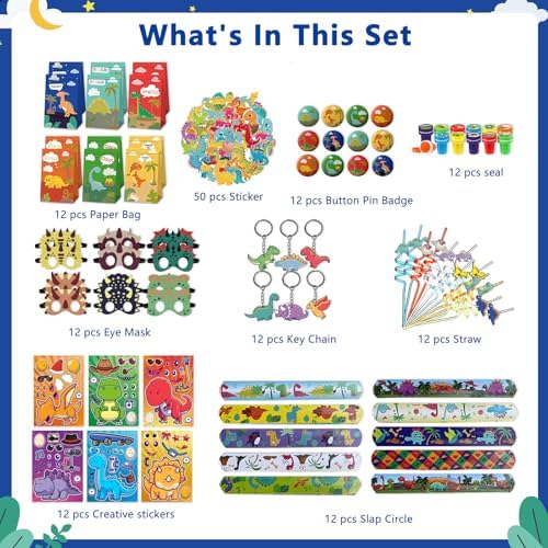 Kanpiaote Dinosaur Party Favors 12 Pack for Kids