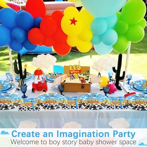 Boy Story Baby Shower Decorations Plates Set 25 Guests