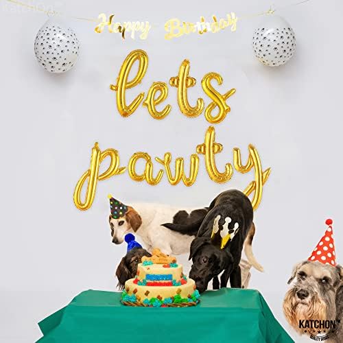 KatchOn Lets Pawty Gold Balloons 16 Inch Party Decorations