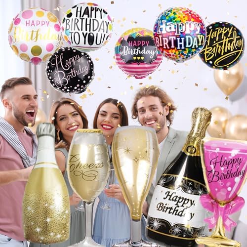 Glamorous Happy Birthday Foil Balloons Set