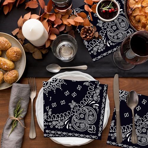 Cholo Black Bandana Napkins 40 Pcs Set