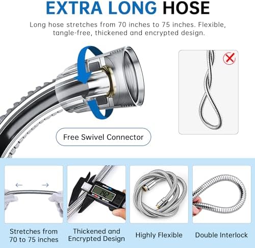 G Promise Handheld Shower Combo with 2 Modes and 70 Inch Hose