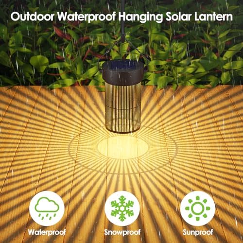 Mlambert Solar Lantern Outdoor Waterproof 4-Pack
