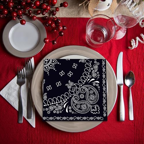 40Pcs Black Bandana Napkins Western Party Decor Set