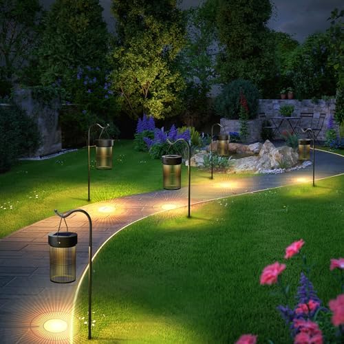 Mlambert Solar Lantern Outdoor Waterproof 4-Pack