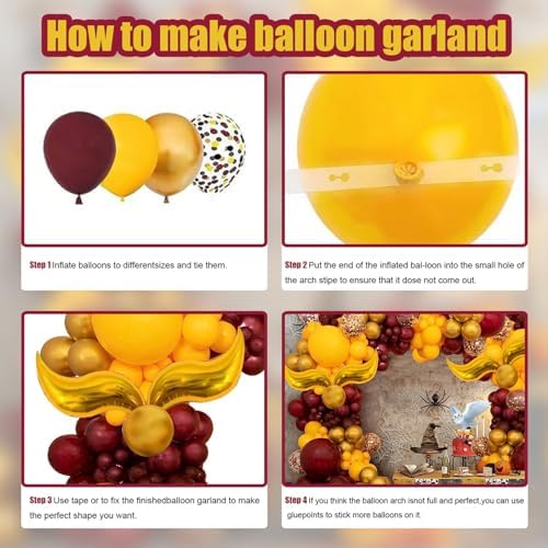Magical Wizard School Balloon Garland with Bonus Snitch