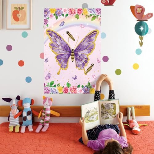 Pin The Tail Butterfly Game with 32 Pcs Tails