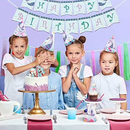 WERNNSAI 12 Pcs Birthday Party Hats Cone Headbands