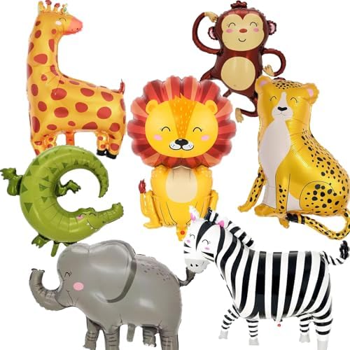 Safari Balloons Set with Animals for Birthday Party Decor