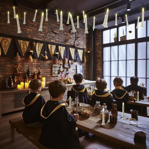 Homemory 12 Pcs Floating Flameless Candles with Wand Remote