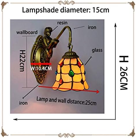 Vintage Wall Sconce with Tiffany Glass Design