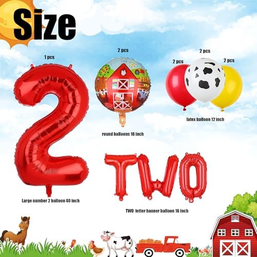 Farm Animal Walking Balloons 2nd Birthday Decor 14 Pcs