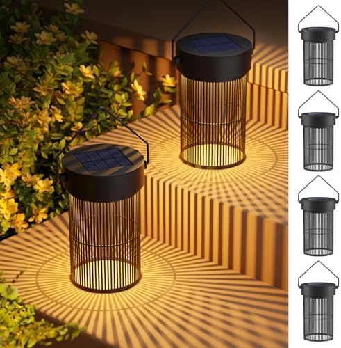 Mlambert Solar Lantern Outdoor Waterproof 4-Pack