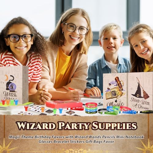 Yexiya 216 Pcs Wizard Party Supplies Magic Theme Birthday Favors Set