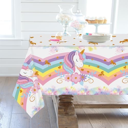 3PCS Unicorns Tablecloths Birthday Party Decor