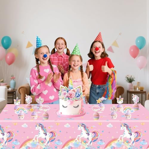 4 Pack Unicorn Tablecloths for Birthday Parties