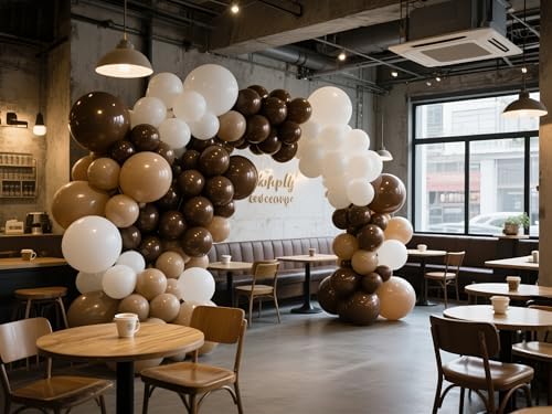 Dark Brown Latex Balloons 145pcs Set for Decorations