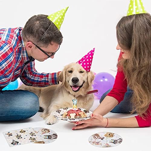 Dog Party Plates and Napkins Set 20 PCS