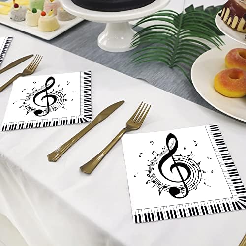 40PCS Music Note Themed Paper Napkins for Parties