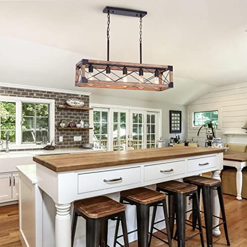 Bribyit Farmhouse Kitchen Island Lighting 5 Light Chandelier