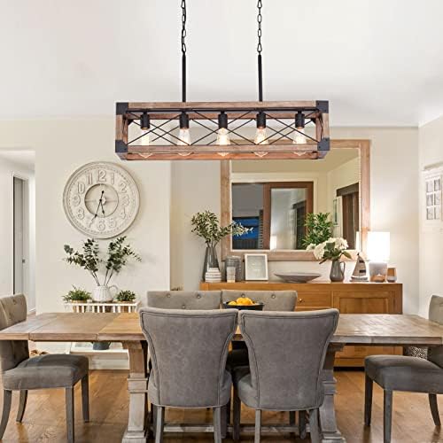 Bribyit Farmhouse Kitchen Island Lighting 5 Light Chandelier