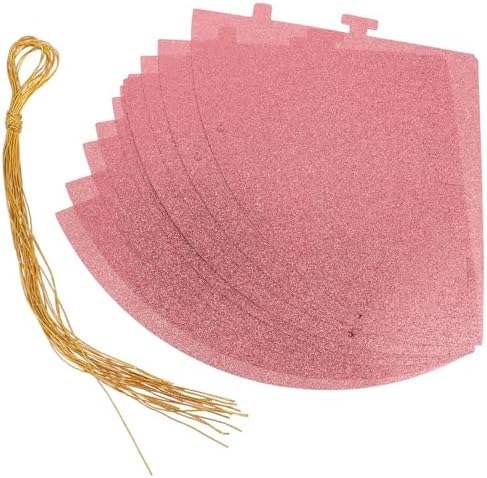 NUOBESTY 12pc Glitter Cone Party Hats with Ribbons