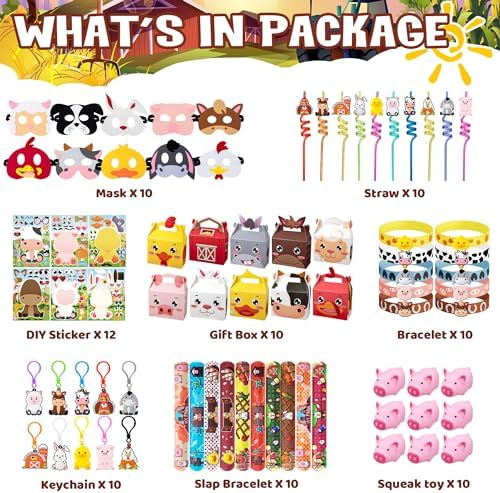 Farm Animals Birthday Party Favor Set 82pcs