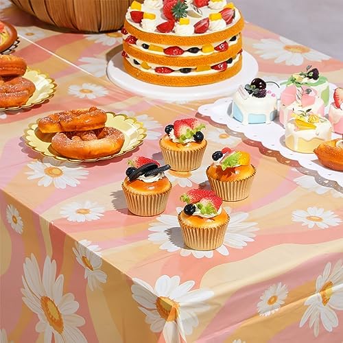 Tiamon 3 Pack Retro Hippie Tablecloths