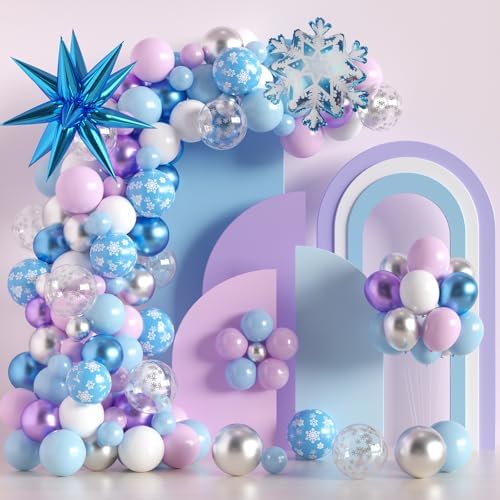 133 Pcs Ice Snow Themed Balloon Arch Kit