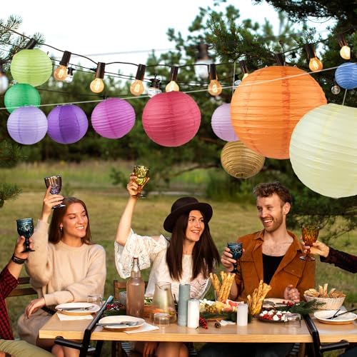 WYZworks Round Paper Lanterns 10 Pack Red 16 Inch