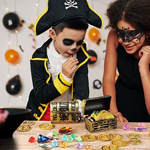 32 Piece Mini Pirate Treasure Chests with Gold Finish