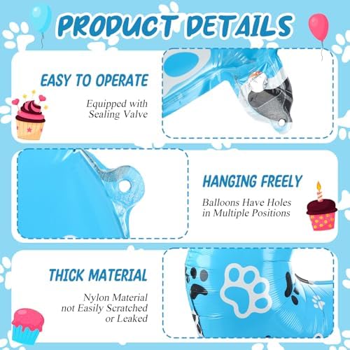 Hungdao 40 Inch Blue Dog Paw Number Balloon