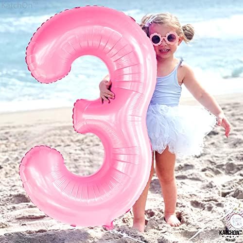 KatchOn Light Pink Number 3 Balloon Pack of 2 40 Inch