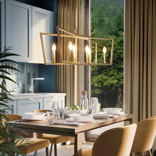 Overstock Rella 6-Light Geometric Candle Chandelier - Gold