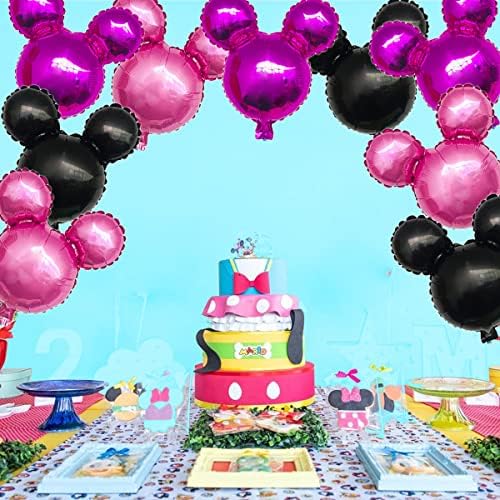 9Pcs Pink Mouse Foil Balloons Cartoon Party Decoration