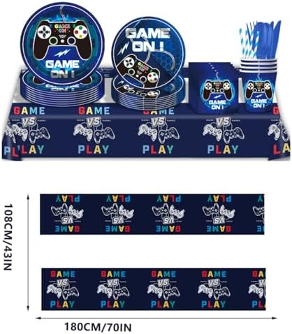 GARDELF Video Game Birthday Party Decor Set Blue