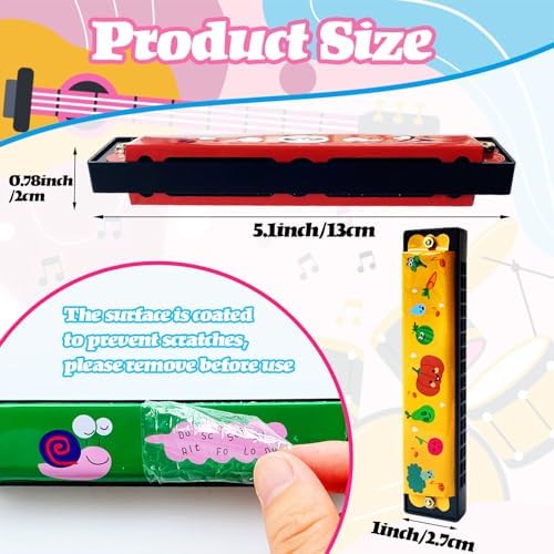 24 Pcs Kids Cartoon Harmonica Set