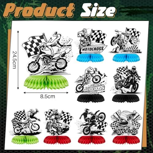 Zonon 9 Piece Dirt Bike Party Decorations