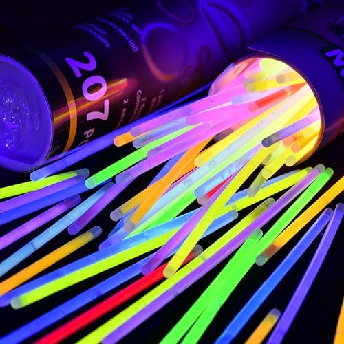 Glow Sticks 207Pcs Party Pack 8 Light-Up Accessories