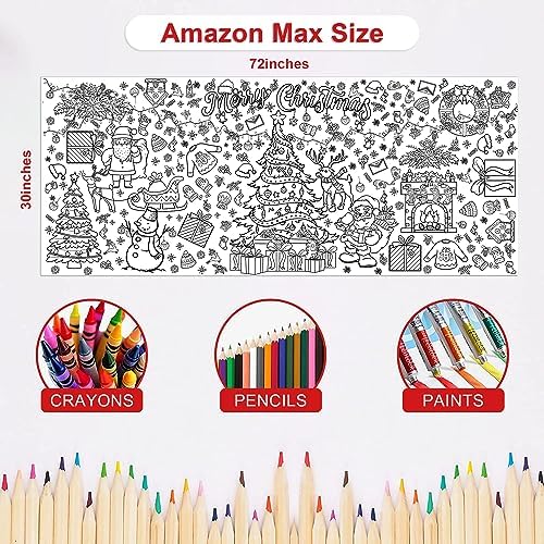 OHOME Xmas Giant Coloring Poster Tablecloth