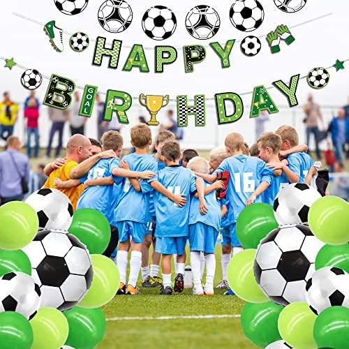 Soccer Birthday Banner Balloons Set