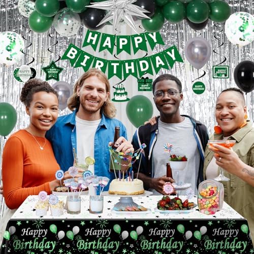Green Birthday Decorations for Men Boys