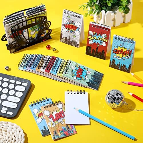 Containlol 24 Pack Mini Notebooks for Hero Birthday Party Favors