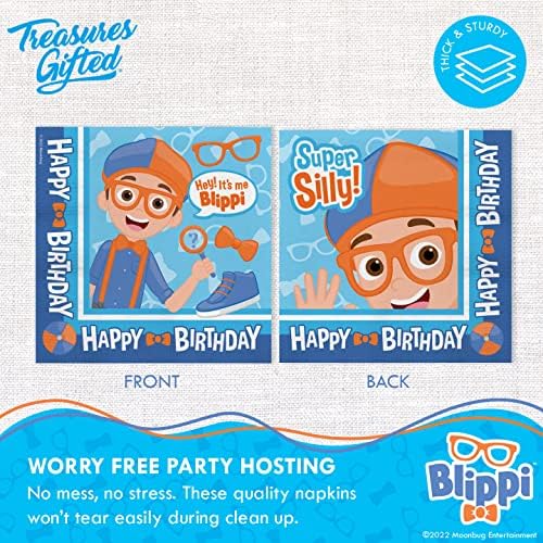 Treasures Gifted Blippi Themed Napkins Pack of 16